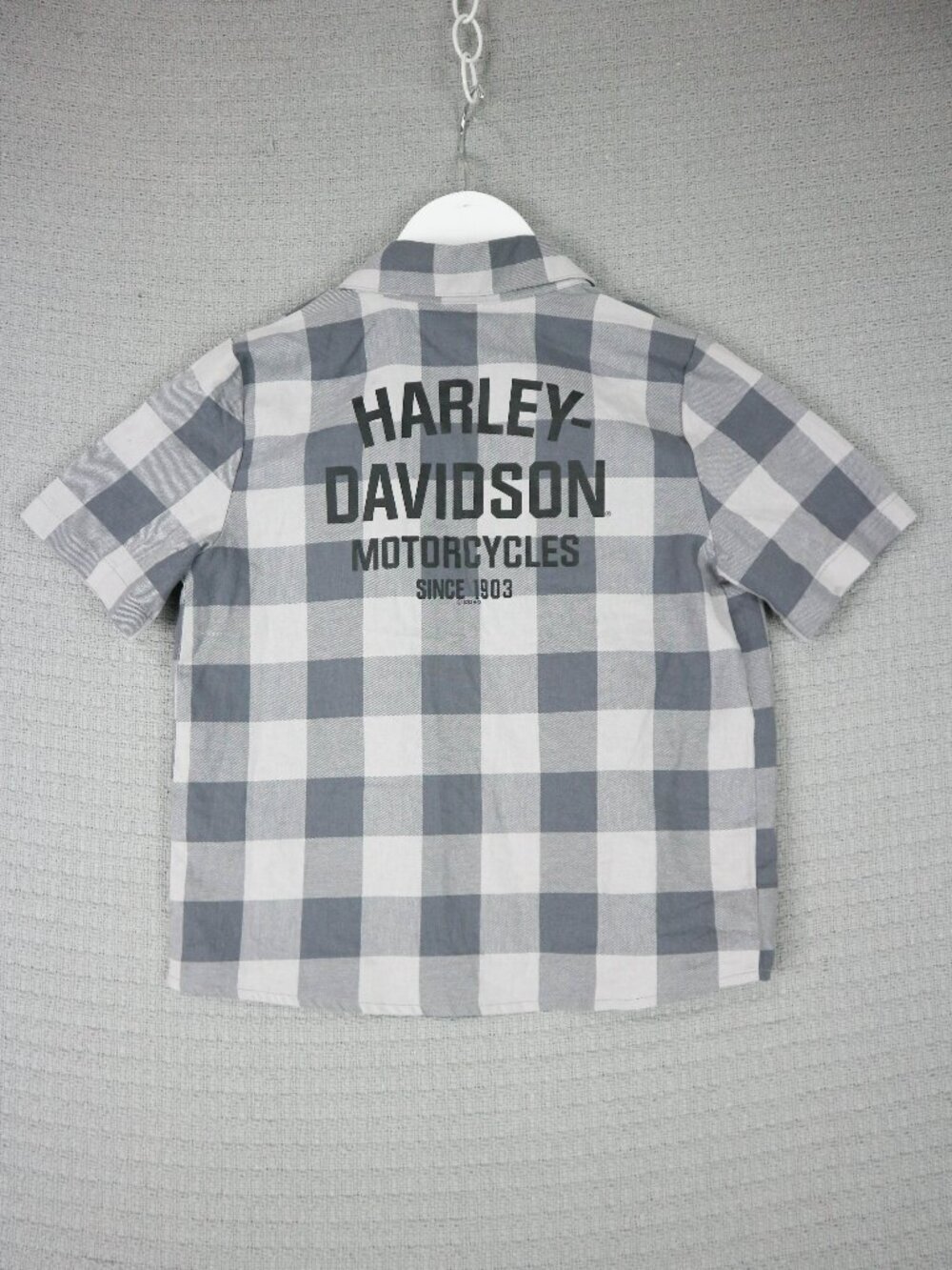 Harley Davidson Plaid Button Up Grey 4-5 Year old